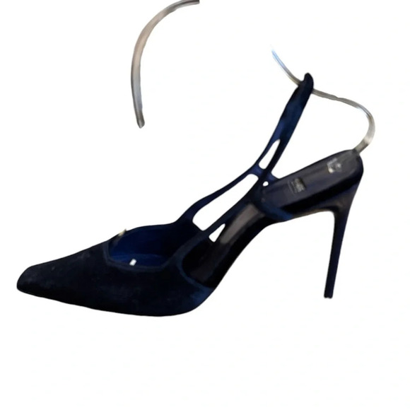 Casadei suede navy blue heel in size 8 - Picture 2 of 11